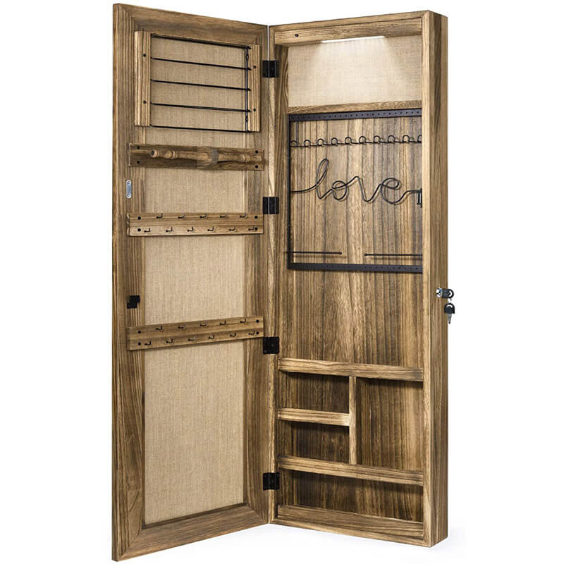 SRIWATANA® Jewelry Armoire Cabinet with Full-Length Mirror WallDoor Mounted