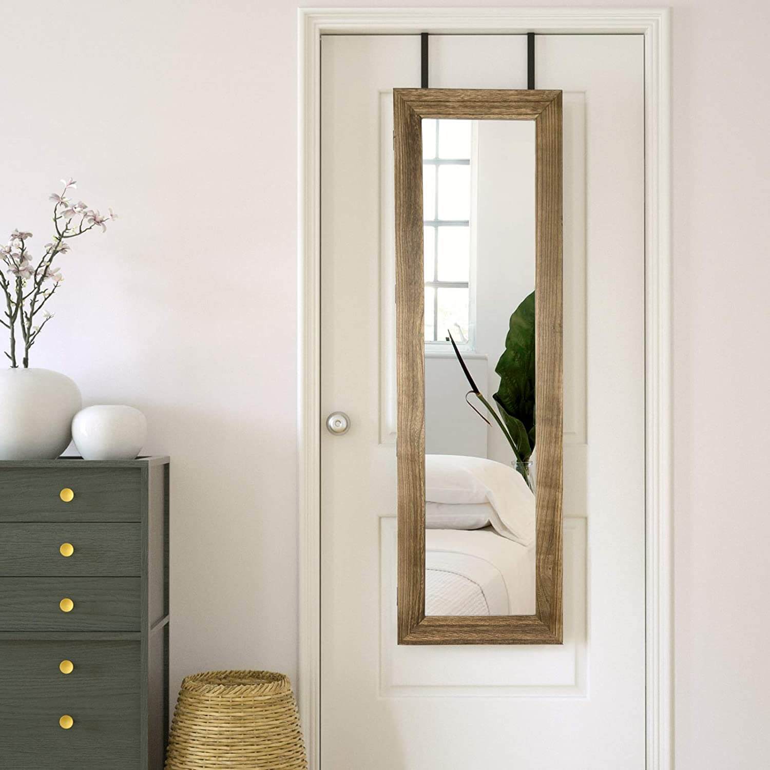 SRIWATANA® Jewelry Armoire Cabinet with Full-Length Mirror WallDoor Mounted