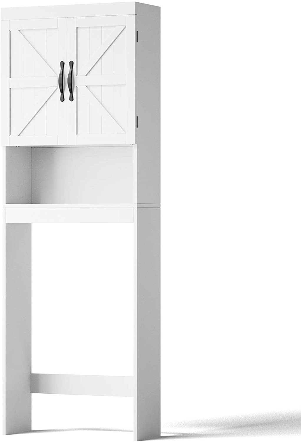 SRIWATANA Over The Toilet Storage Cabinet, Bathroom Organizer with  Adjustable Shelf, 2-Door Toilet Storage Rack, Gray
