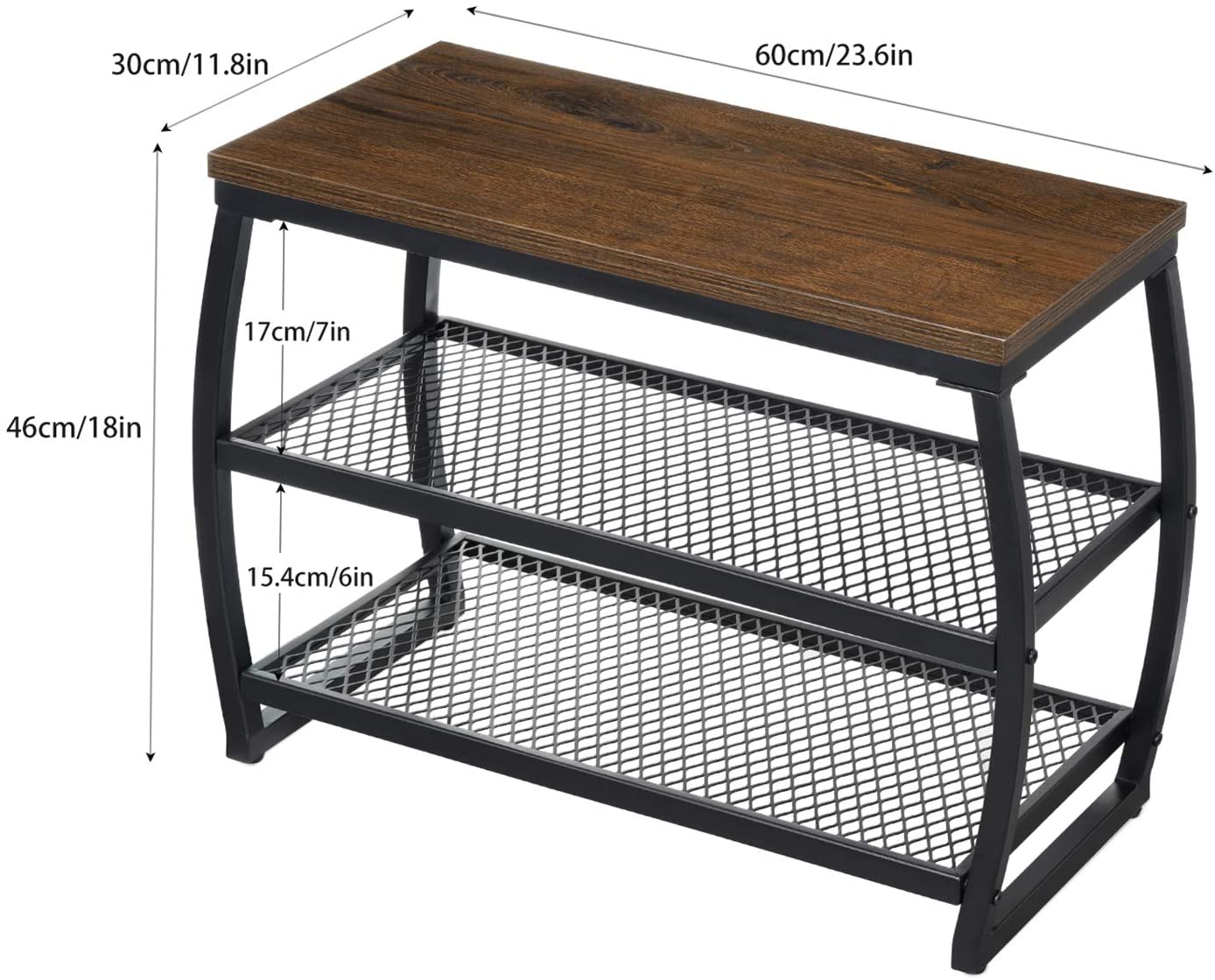 Vintage 3-Tier Heavy Duty Shoe Organizer Storage Shelf 
