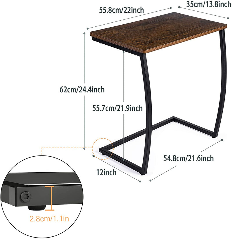 Vintage C Table for Laptop Coffee Snack-Dark Walnut