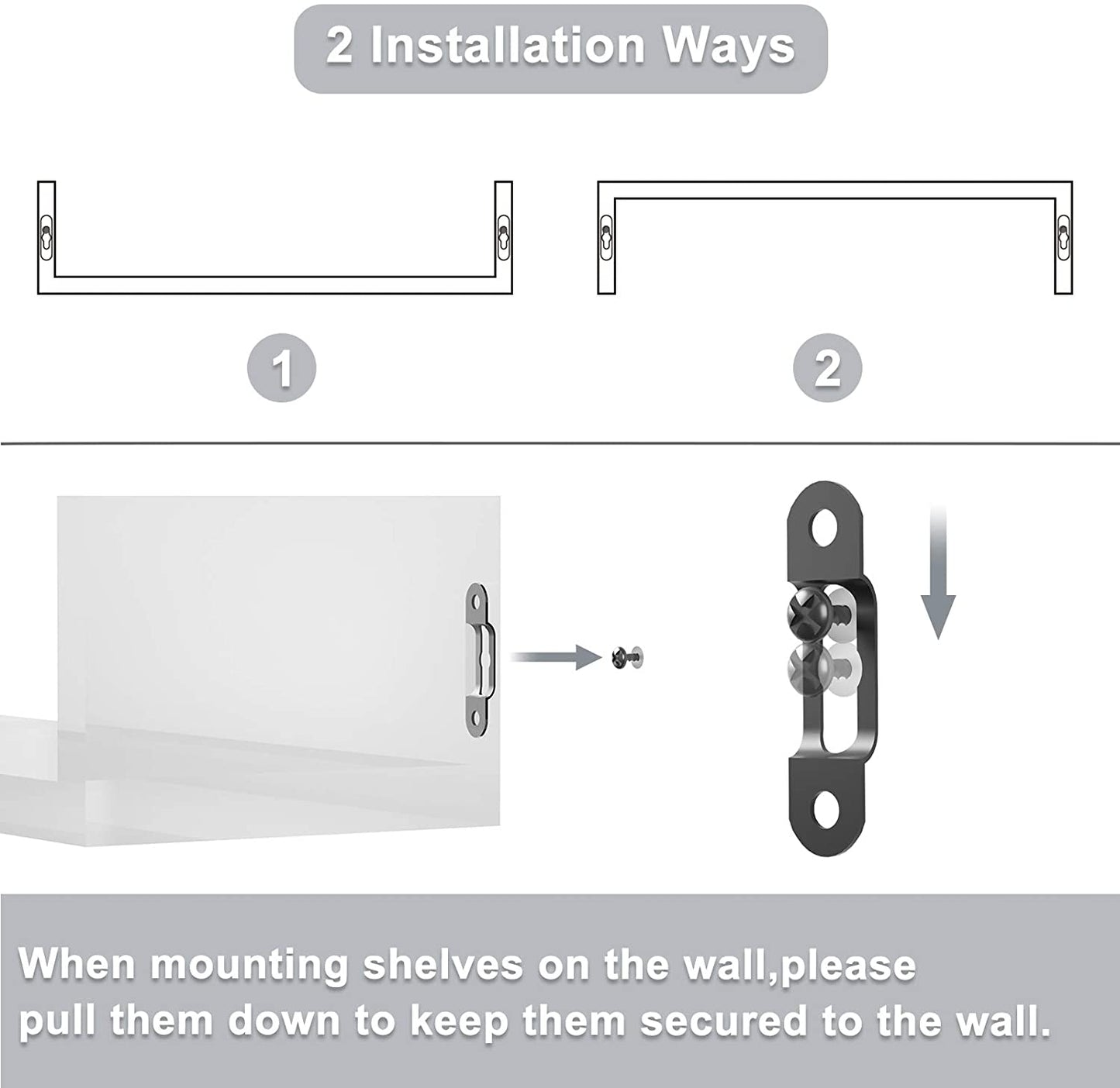 Set of 3 Floating Shelves Wall Mounted