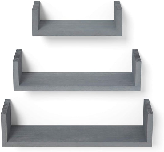 Set of 3 Floating Shelves Wall Mounted