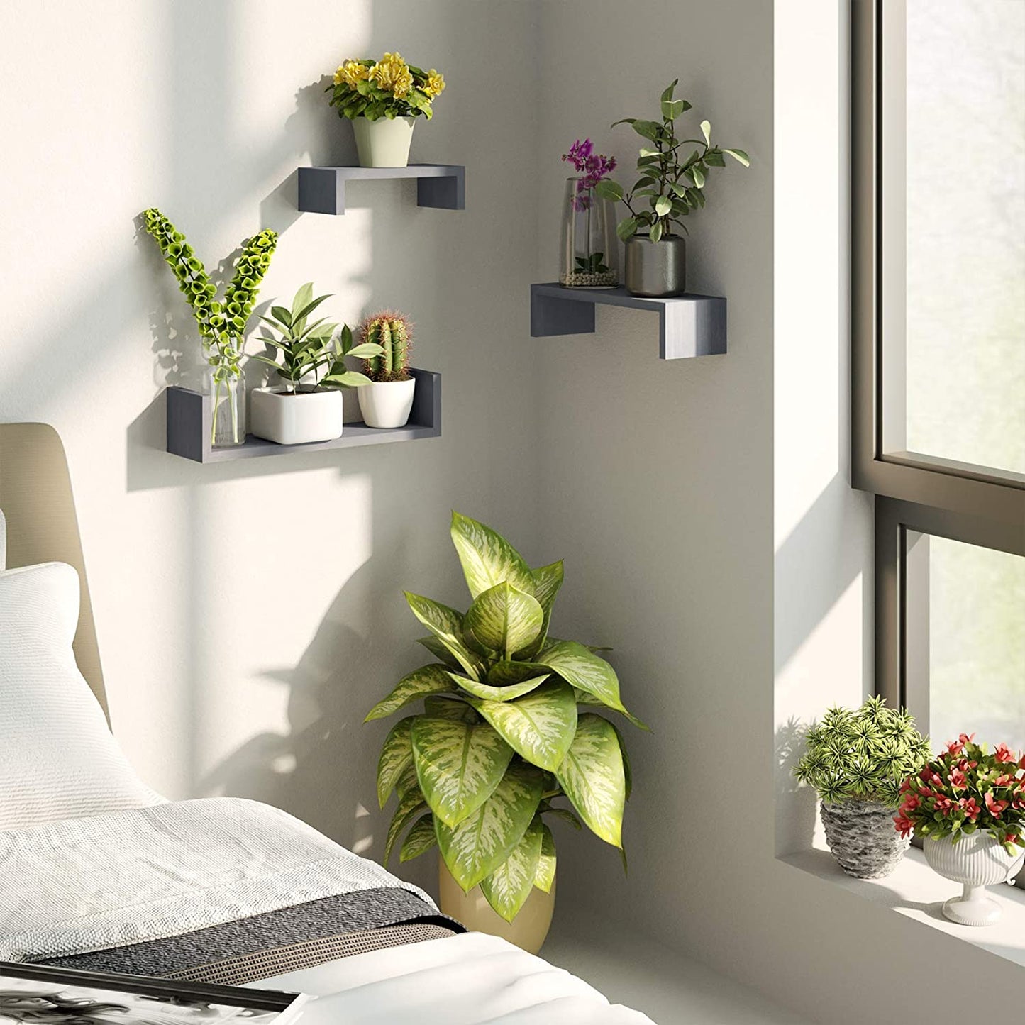 Set of 3 Floating Shelves Wall Mounted