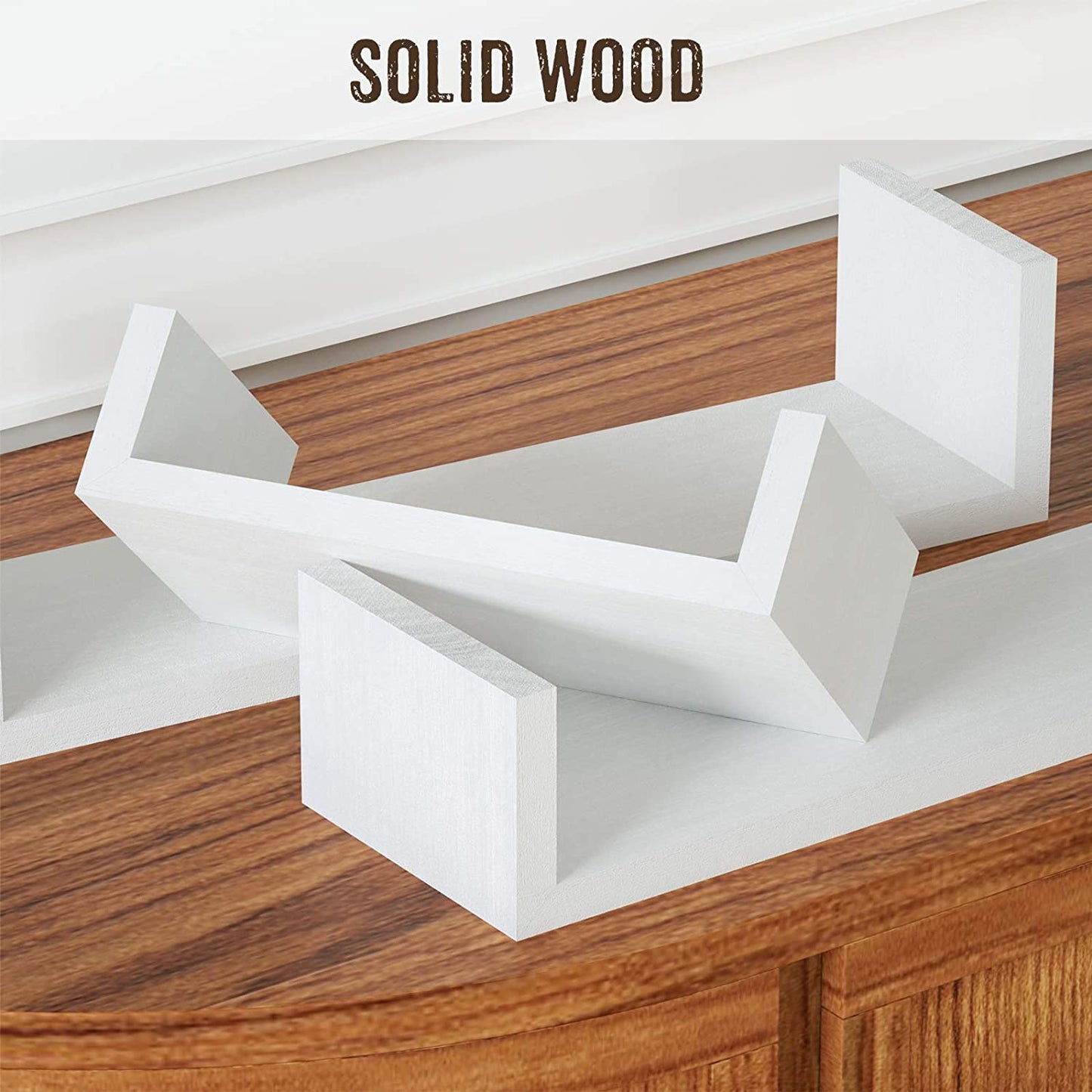 SRIWATANA Set of 3 Floating Shelves Wall Mounted (White )