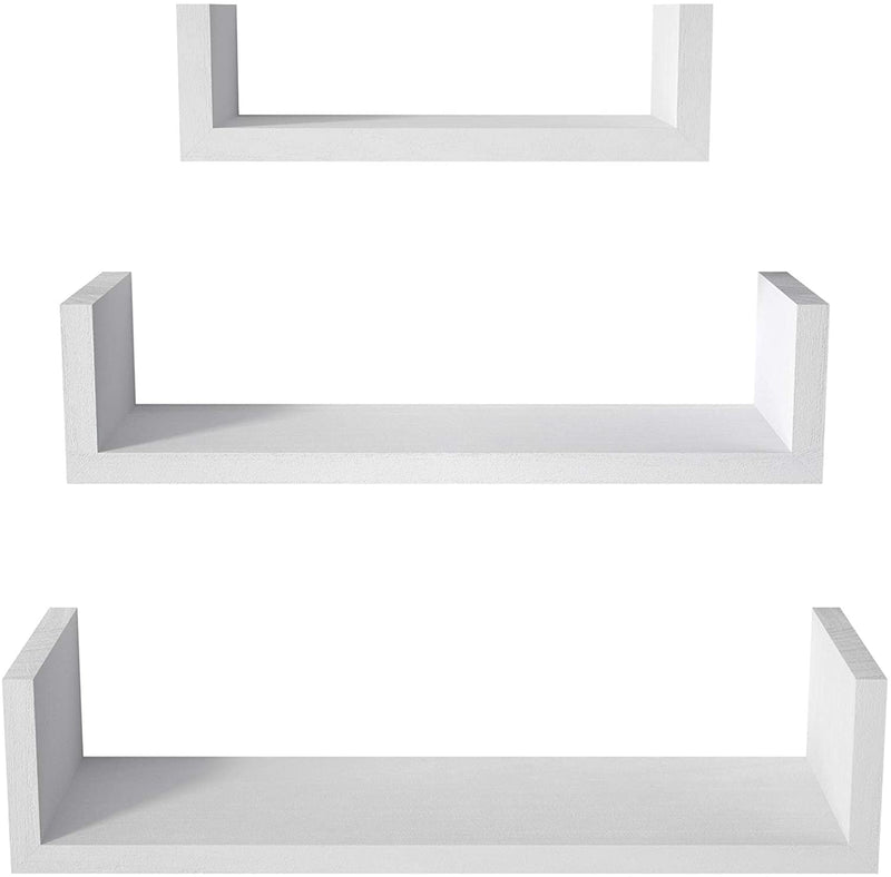 SRIWATANA Set of 3 Floating Shelves Wall Mounted (White )