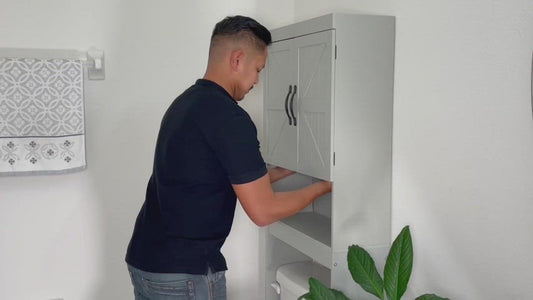 SRIWATANA® Over The Toilet Storage Cabinet with Adjustable Shelf